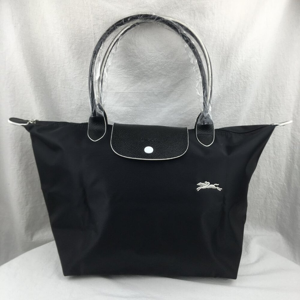 NWT Longchamp Le Pliage Original Large Shoulder Nylon Bag Tote IN NEW BLACK - Picture 4 of 12